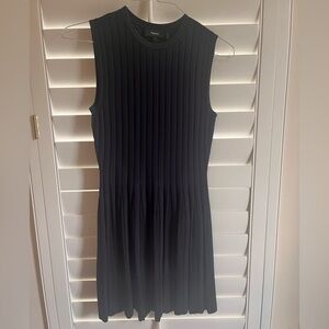 Theory Black and Blue Petite Sleeveless Dress